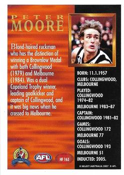 2007 Select AFL Supreme - Hall of Fame Series 3 #HF163 Peter Moore Back